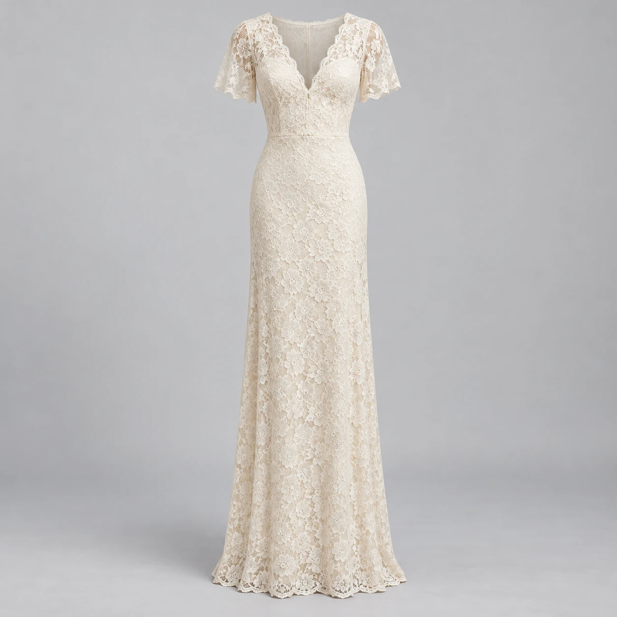 Bone Ivory Ivory Eclipse Lace Maxi Dress