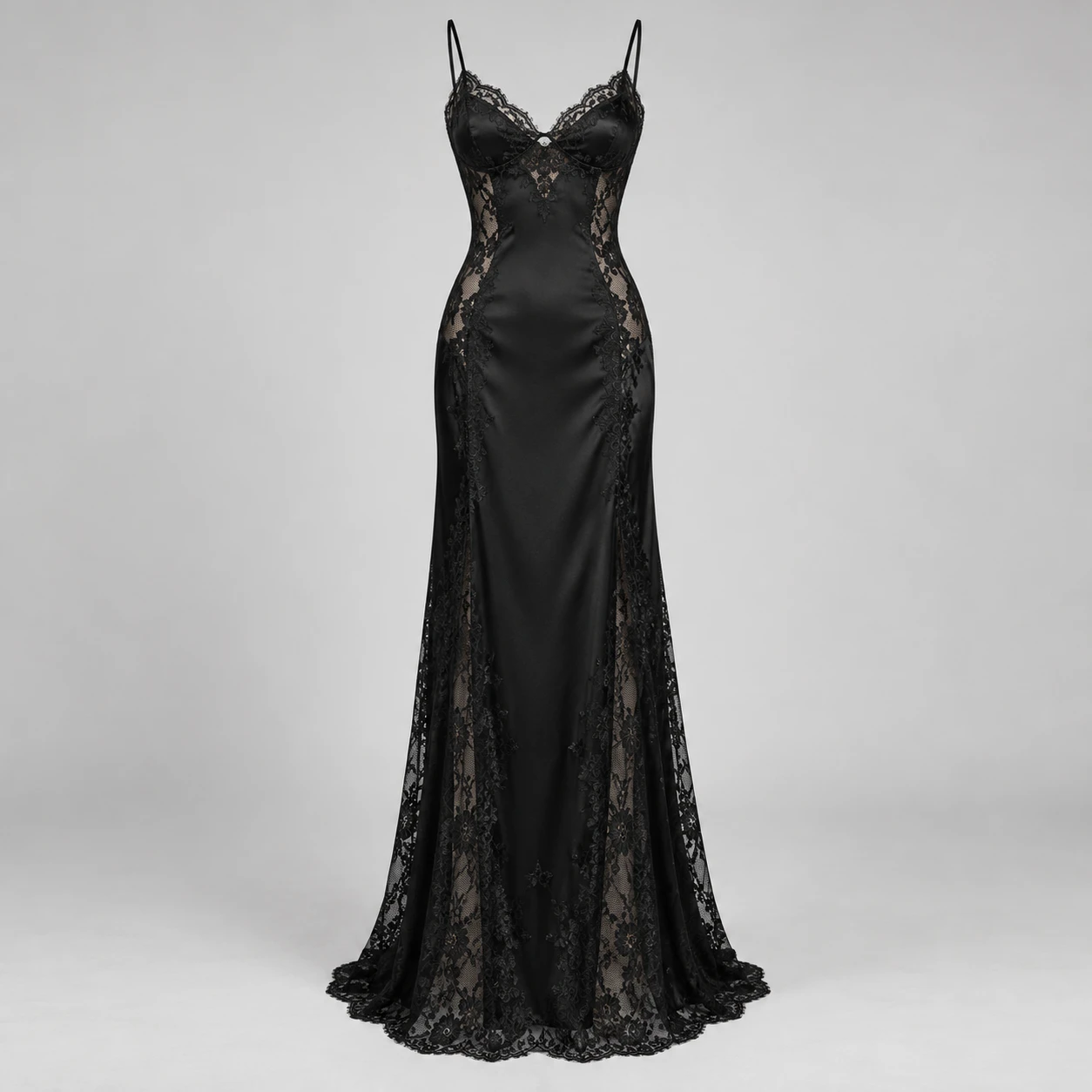 Black Obsidian Lace Maxi Dress